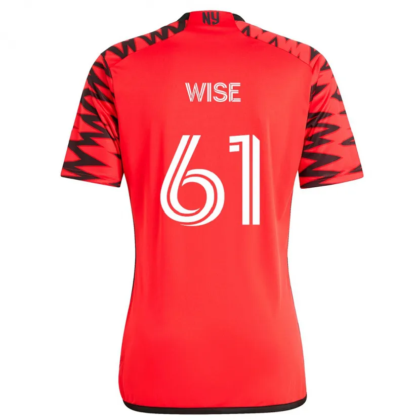 Danxen Niño Camiseta Henry Wise #61 Rojo Negro Blanco 2ª Equipación 2024/25 La Camisa