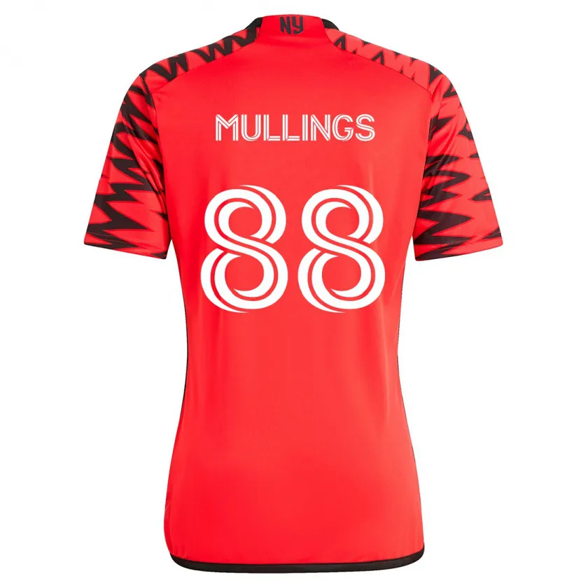 Danxen Niño Camiseta O'vonte Mullings #88 Rojo Negro Blanco 2ª Equipación 2024/25 La Camisa