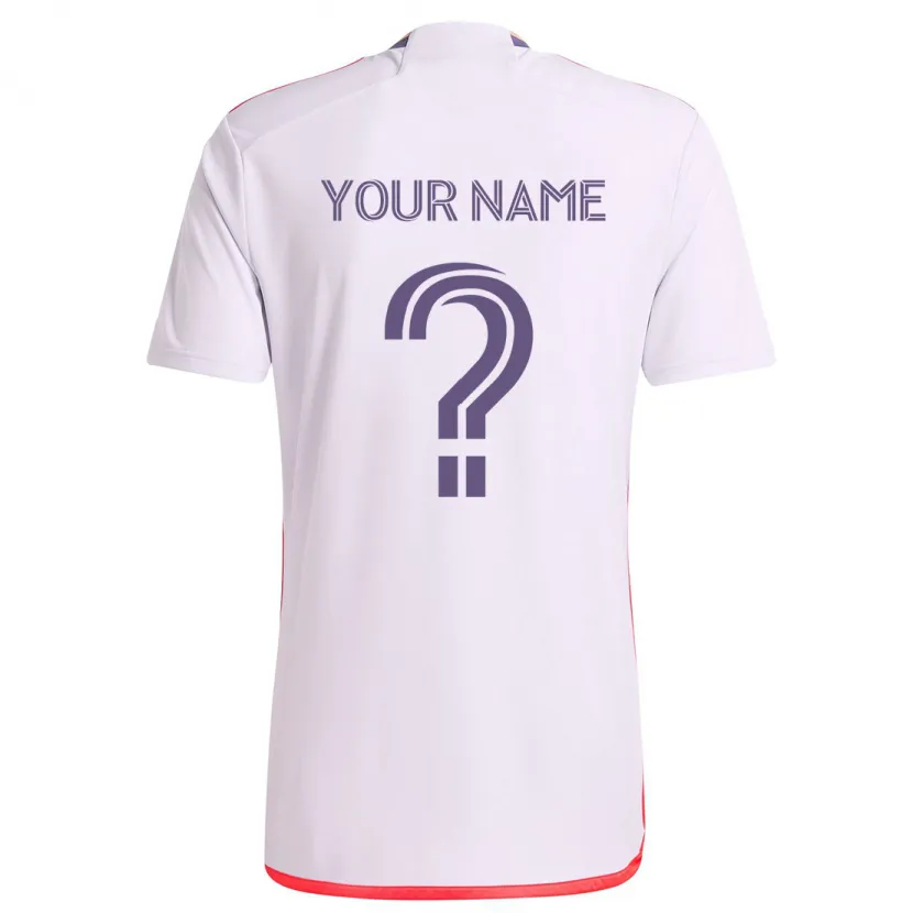 Danxen Niño Camiseta Su Nombre #0 Blanco Rojo Púrpura 2ª Equipación 2024/25 La Camisa