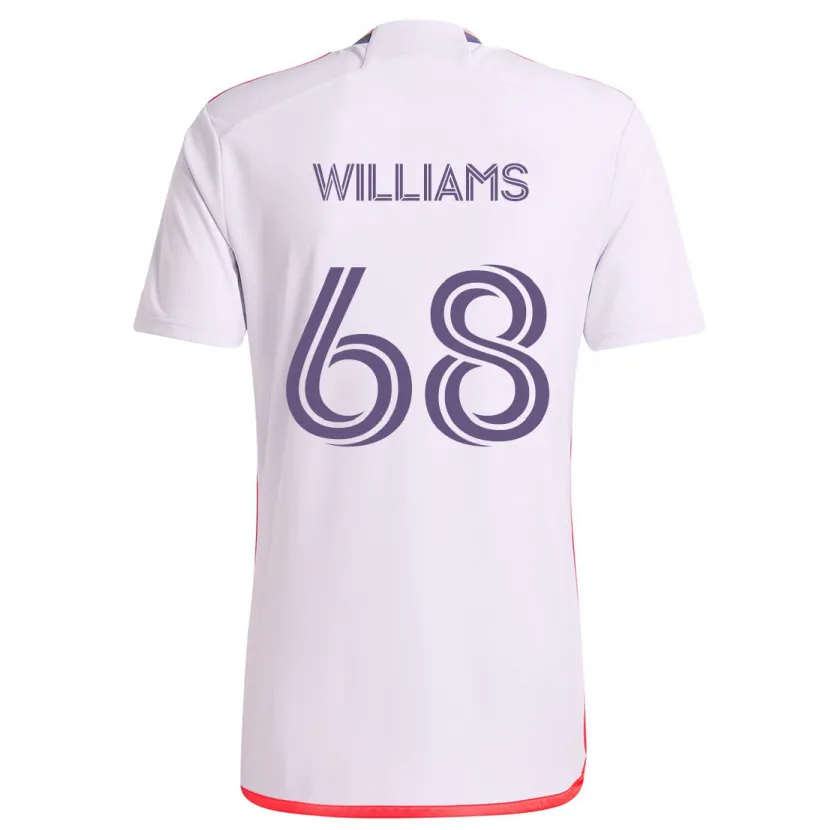 Danxen Niño Camiseta Thomas Williams #68 Blanco Rojo Púrpura 2ª Equipación 2024/25 La Camisa