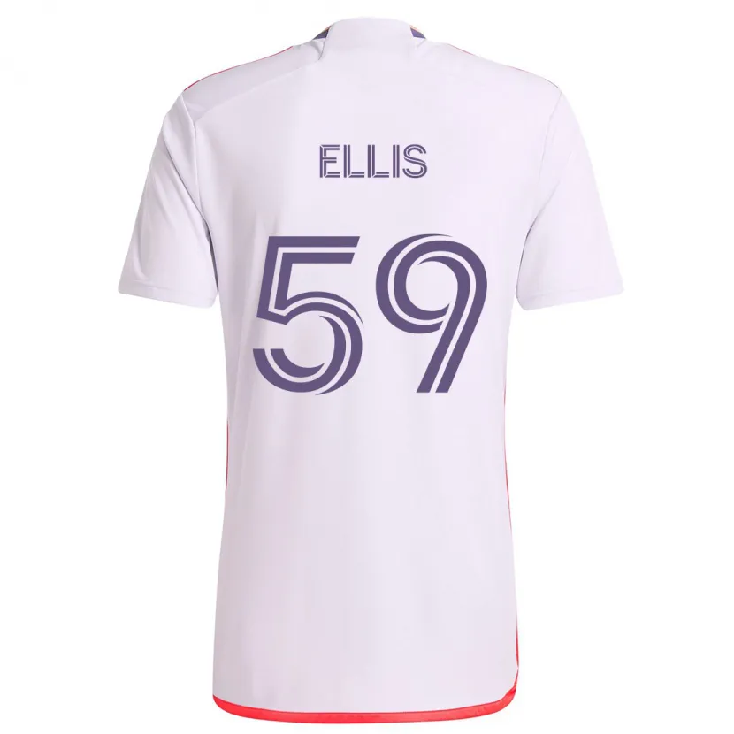 Danxen Niño Camiseta Justin Ellis #59 Blanco Rojo Púrpura 2ª Equipación 2024/25 La Camisa