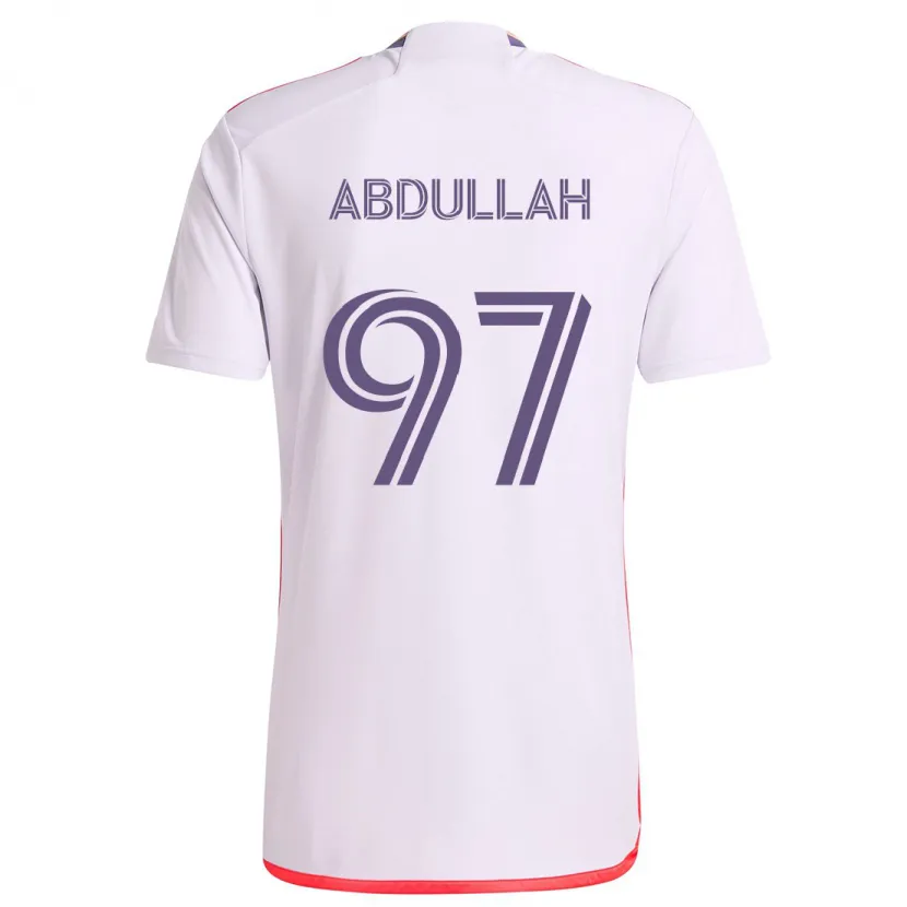 Danxen Niño Camiseta Majed Abdullah #97 Blanco Rojo Púrpura 2ª Equipación 2024/25 La Camisa