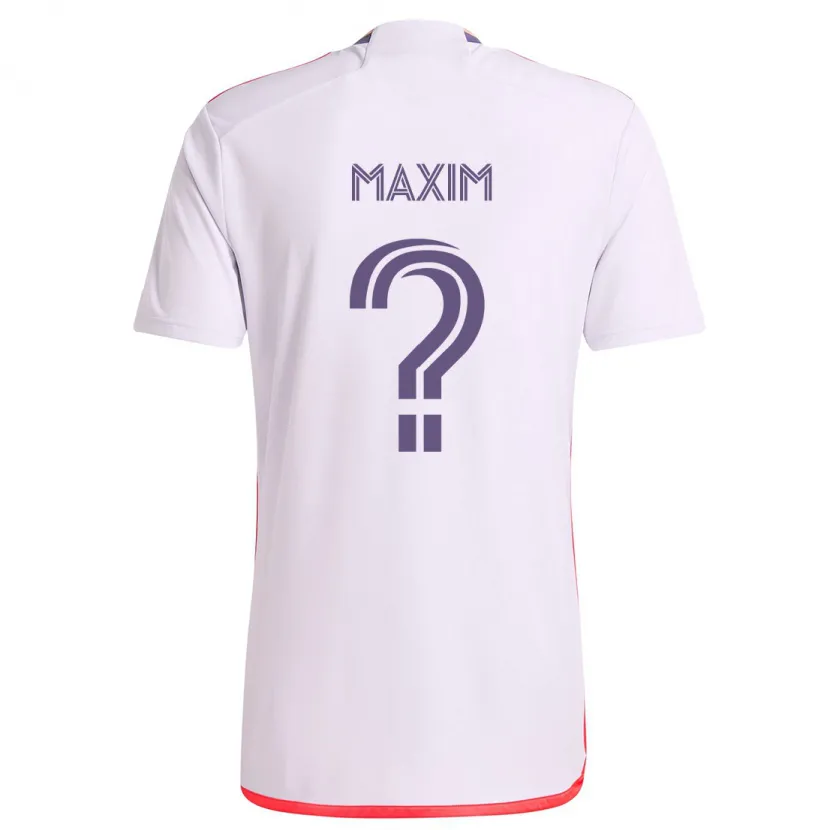 Danxen Niño Camiseta Luca Maxim #0 Blanco Rojo Púrpura 2ª Equipación 2024/25 La Camisa