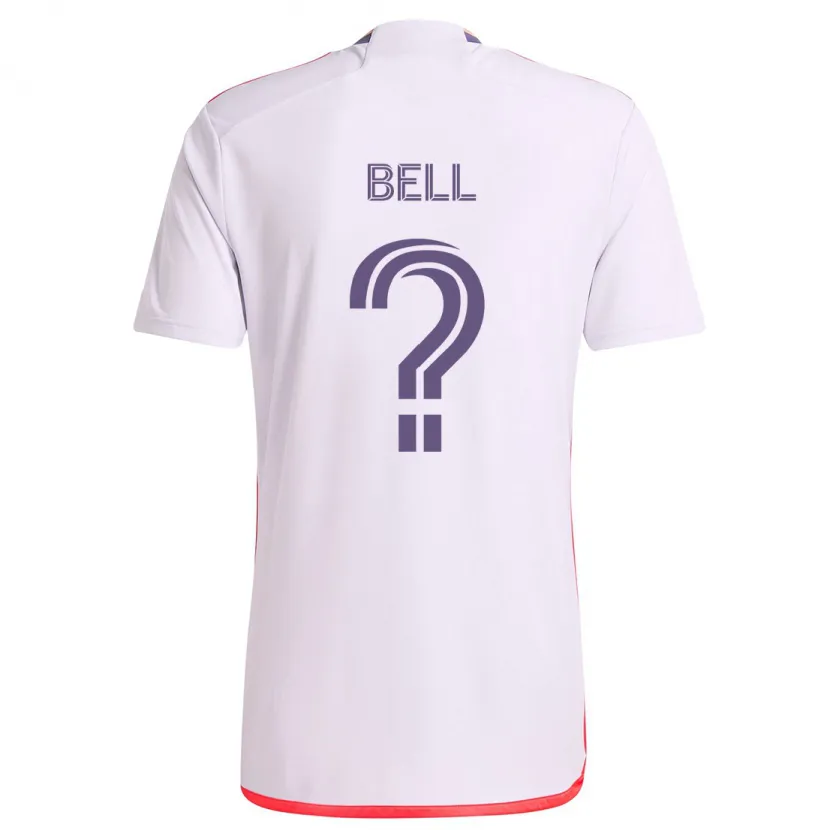 Danxen Niño Camiseta Dominic Bell #0 Blanco Rojo Púrpura 2ª Equipación 2024/25 La Camisa