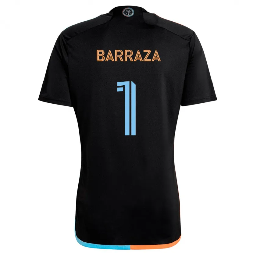 Danxen Niño Camiseta Luis Barraza #1 Negro Naranja Azul 2ª Equipación 2024/25 La Camisa