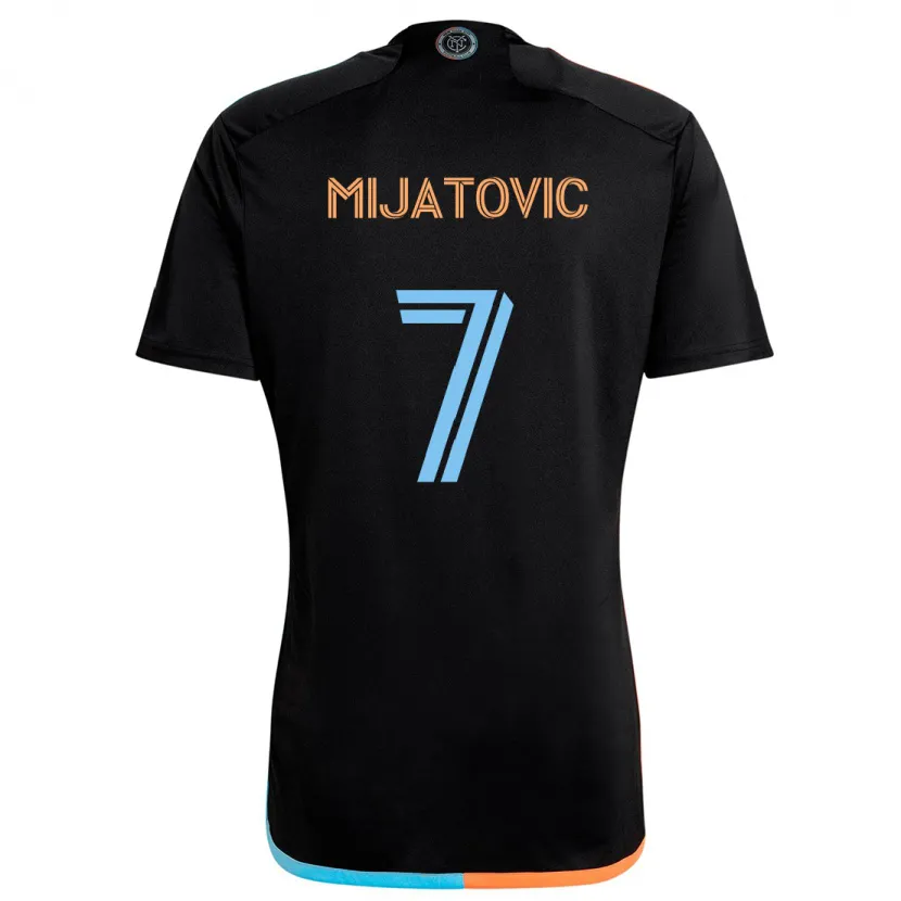 Danxen Niño Camiseta Jovan Mijatovic #7 Negro Naranja Azul 2ª Equipación 2024/25 La Camisa