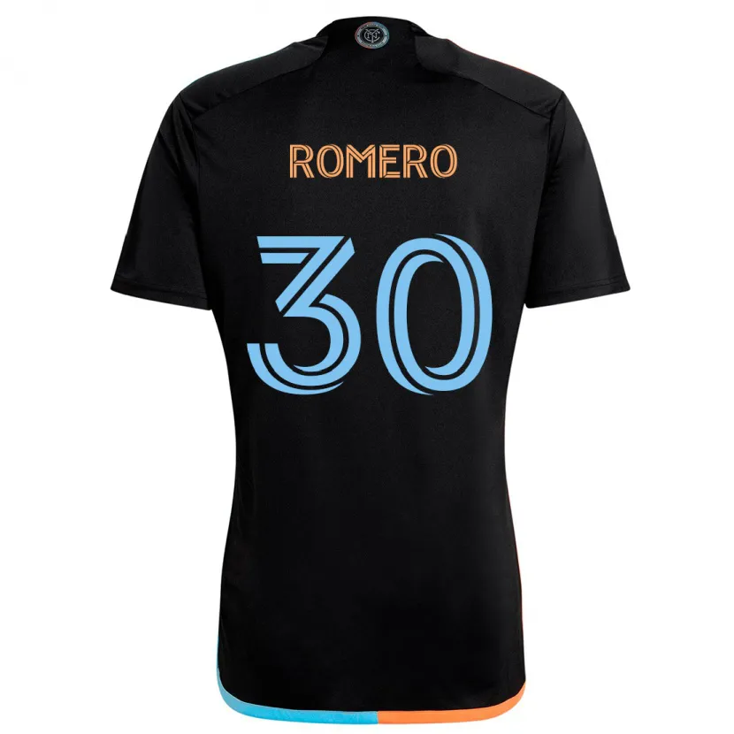 Danxen Niño Camiseta Tomás Romero #30 Negro Naranja Azul 2ª Equipación 2024/25 La Camisa