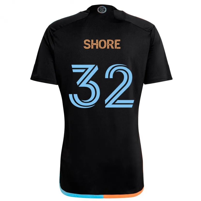 Danxen Niño Camiseta Jonathan Shore #32 Negro Naranja Azul 2ª Equipación 2024/25 La Camisa