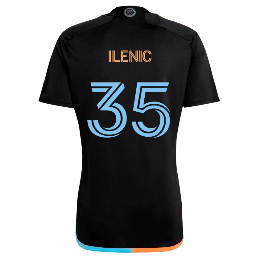 Danxen Niño Camiseta Mitja Ilenic #35 Negro Naranja Azul 2ª Equipación 2024/25 La Camisa