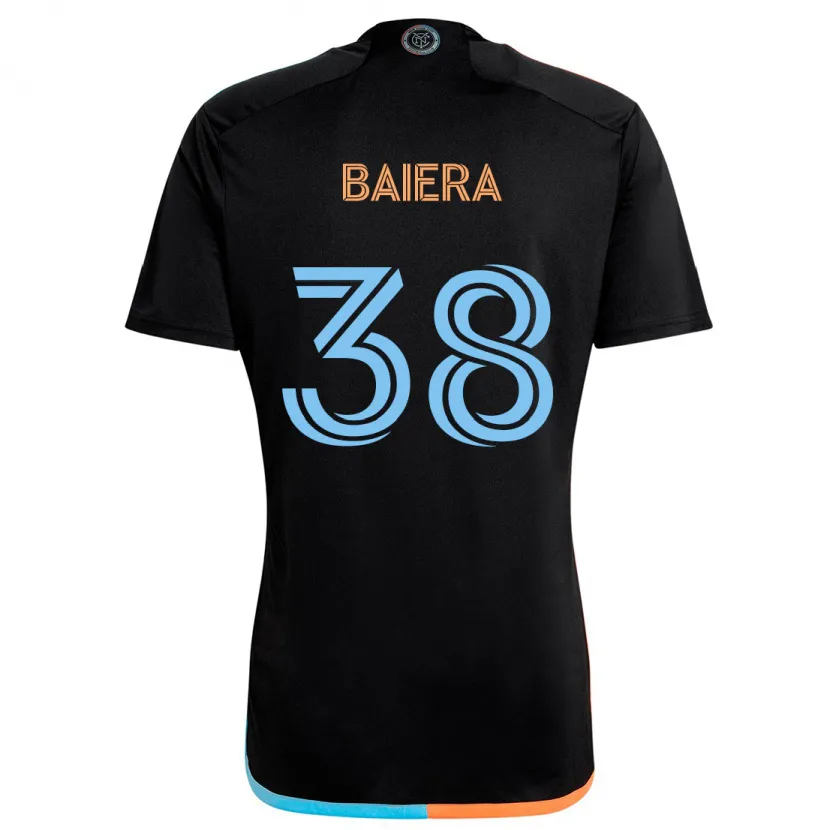 Danxen Niño Camiseta Drew Baiera #38 Negro Naranja Azul 2ª Equipación 2024/25 La Camisa