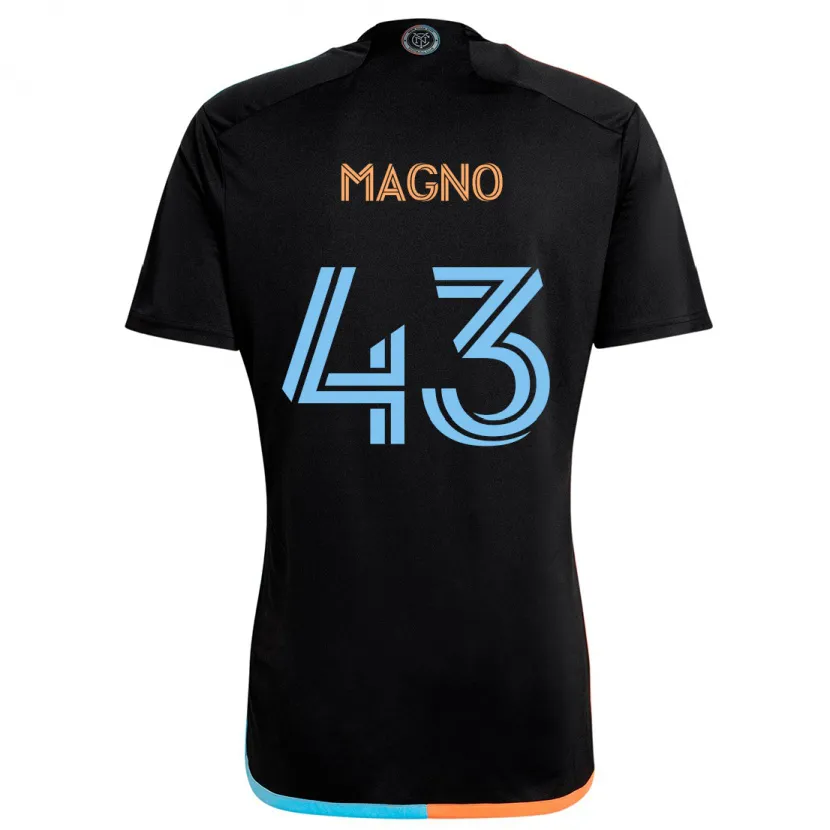 Danxen Niño Camiseta Talles Magno #43 Negro Naranja Azul 2ª Equipación 2024/25 La Camisa