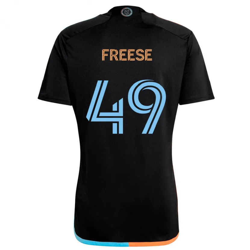 Danxen Niño Camiseta Matt Freese #49 Negro Naranja Azul 2ª Equipación 2024/25 La Camisa