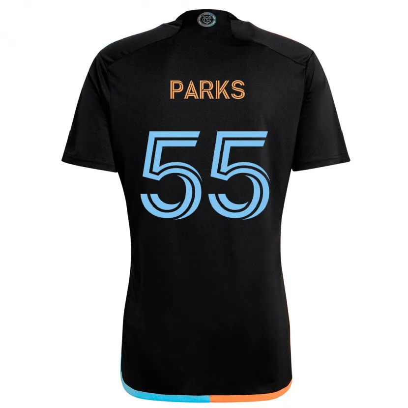 Danxen Niño Camiseta Keaton Parks #55 Negro Naranja Azul 2ª Equipación 2024/25 La Camisa