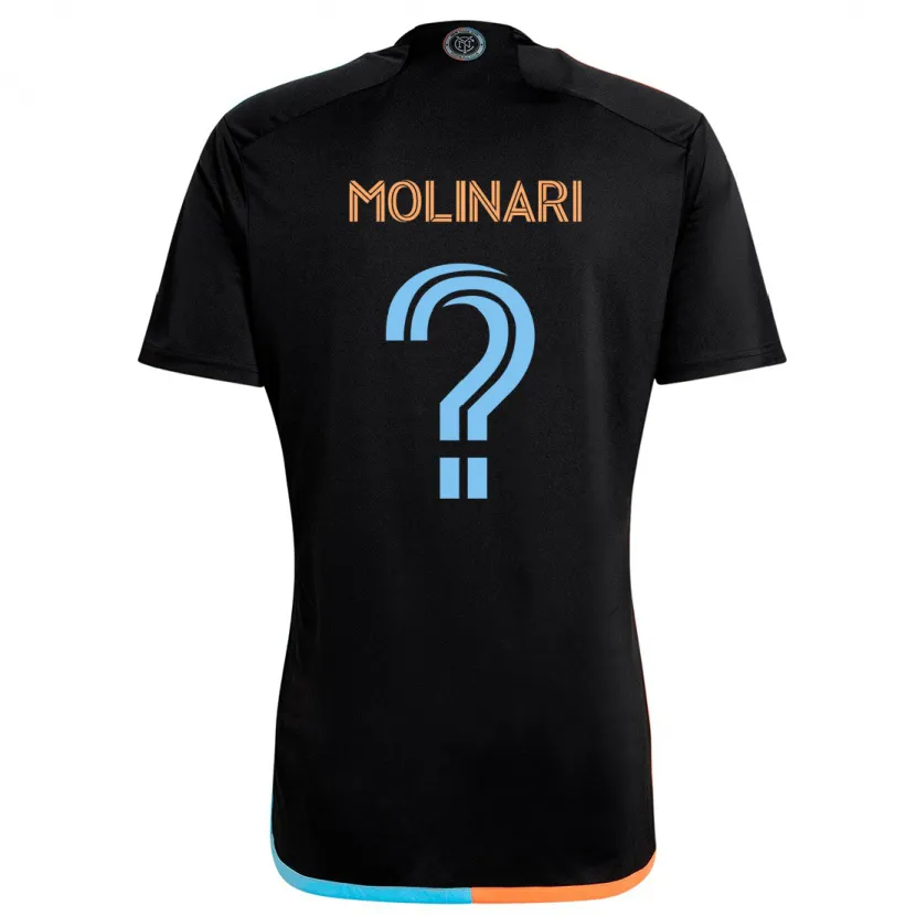 Danxen Niño Camiseta Peter Molinari #0 Negro Naranja Azul 2ª Equipación 2024/25 La Camisa