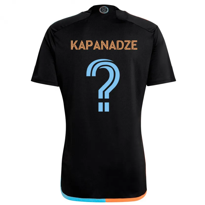 Danxen Niño Camiseta Nicholas Kapanadze #0 Negro Naranja Azul 2ª Equipación 2024/25 La Camisa