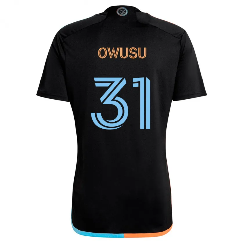 Danxen Niño Camiseta Samuel Owusu #31 Negro Naranja Azul 2ª Equipación 2024/25 La Camisa