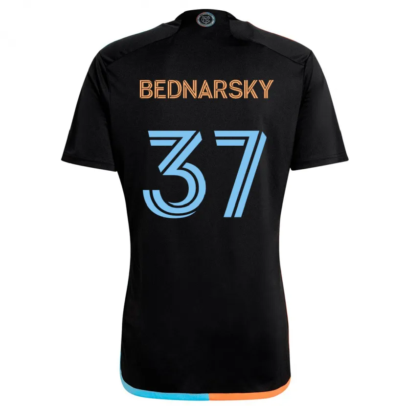 Danxen Niño Camiseta Stevo Bednarsky #37 Negro Naranja Azul 2ª Equipación 2024/25 La Camisa