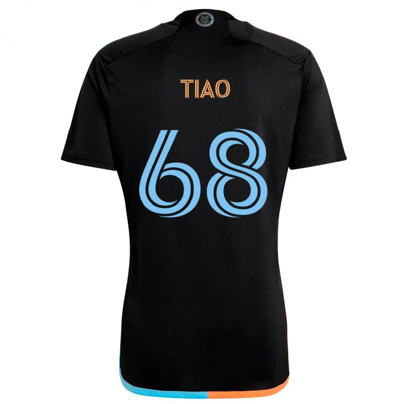 Danxen Niño Camiseta Christopher Tiao #68 Negro Naranja Azul 2ª Equipación 2024/25 La Camisa