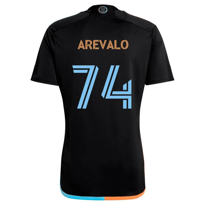 Danxen Niño Camiseta Ronny Arévalo #74 Negro Naranja Azul 2ª Equipación 2024/25 La Camisa