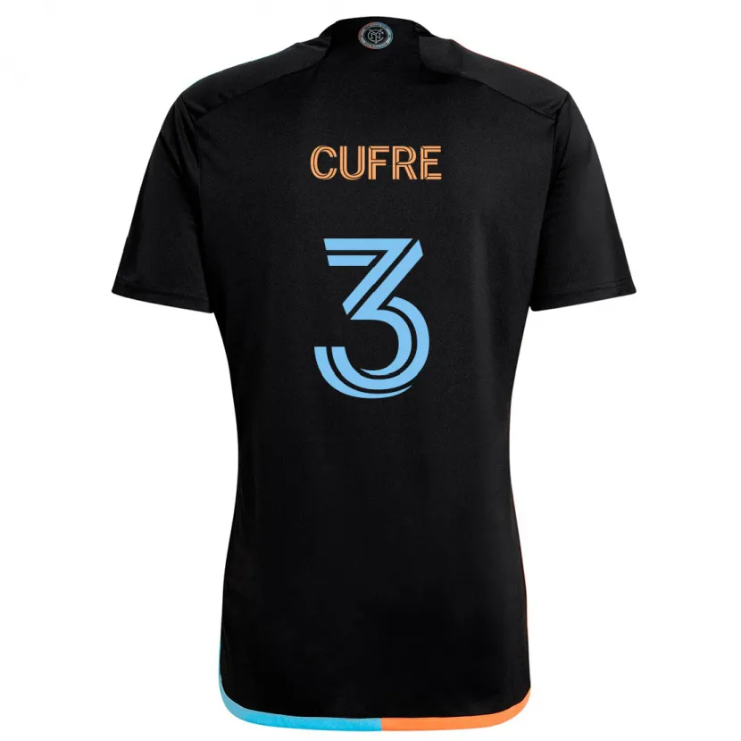 Danxen Niño Camiseta Braian Cufré #3 Negro Naranja Azul 2ª Equipación 2024/25 La Camisa