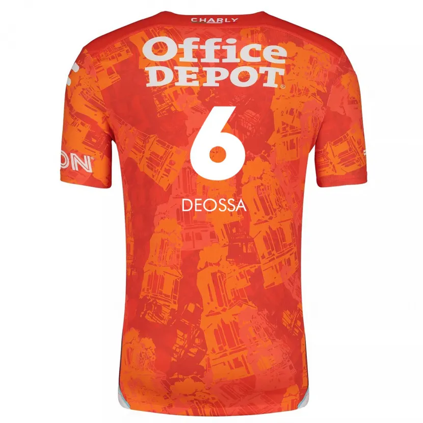 Danxen Niño Camiseta Nelson Deossa #6 Naranja Blanco 2ª Equipación 2024/25 La Camisa