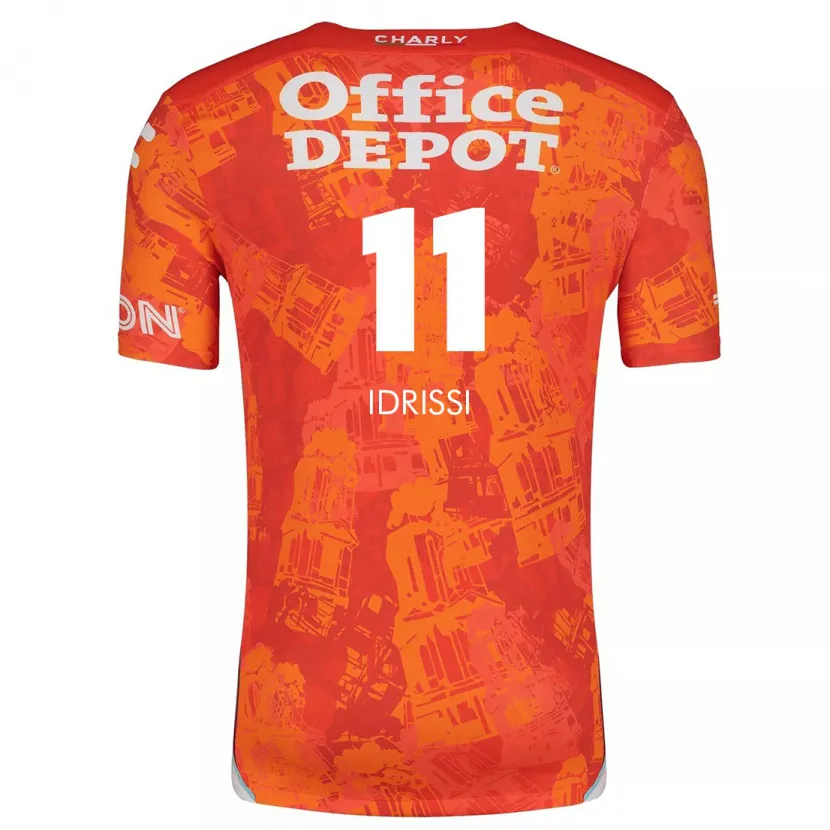 Danxen Niño Camiseta Oussama Idrissi #11 Naranja Blanco 2ª Equipación 2024/25 La Camisa