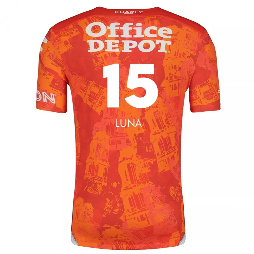 Danxen Niño Camiseta Israel Luna #15 Naranja Blanco 2ª Equipación 2024/25 La Camisa