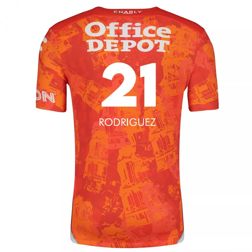 Danxen Niño Camiseta Valentín Rodríguez #21 Naranja Blanco 2ª Equipación 2024/25 La Camisa