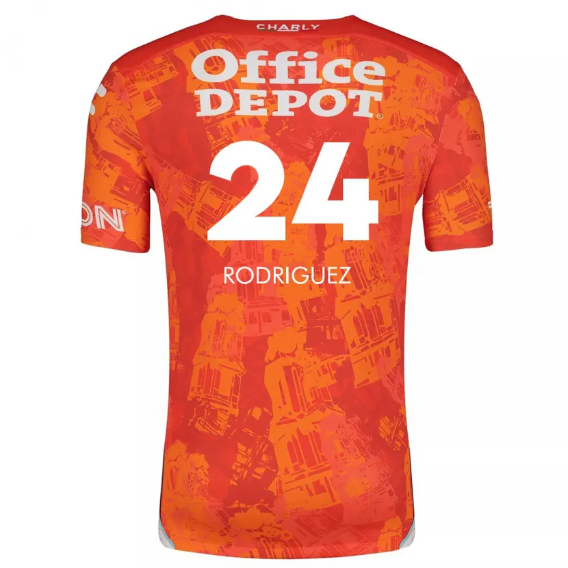 Danxen Niño Camiseta Luis Rodríguez #24 Naranja Blanco 2ª Equipación 2024/25 La Camisa