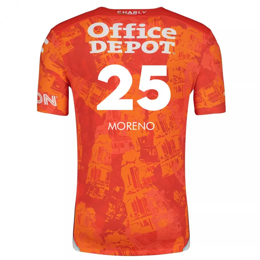 Danxen Niño Camiseta Carlos Moreno #25 Naranja Blanco 2ª Equipación 2024/25 La Camisa