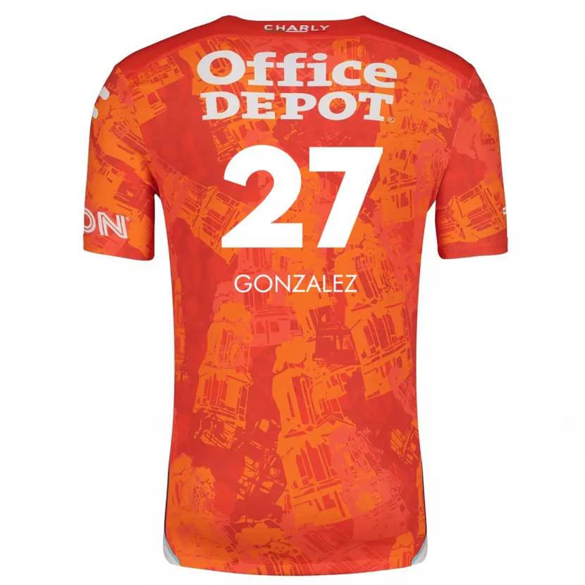 Danxen Niño Camiseta Owen González #27 Naranja Blanco 2ª Equipación 2024/25 La Camisa