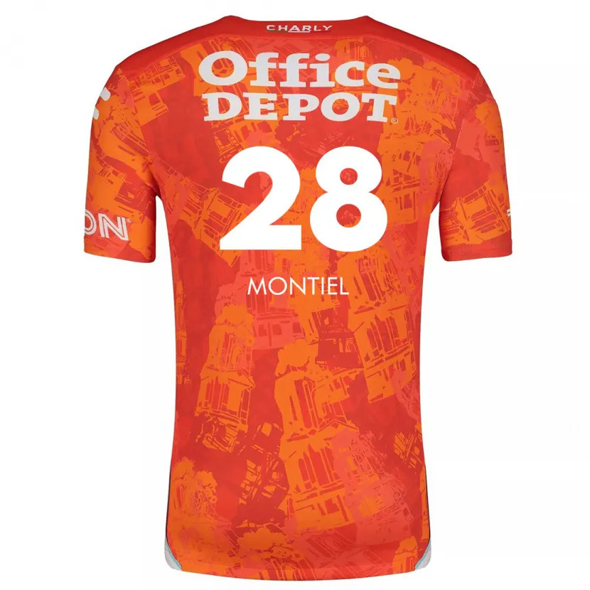 Danxen Niño Camiseta Elías Montiel #28 Naranja Blanco 2ª Equipación 2024/25 La Camisa