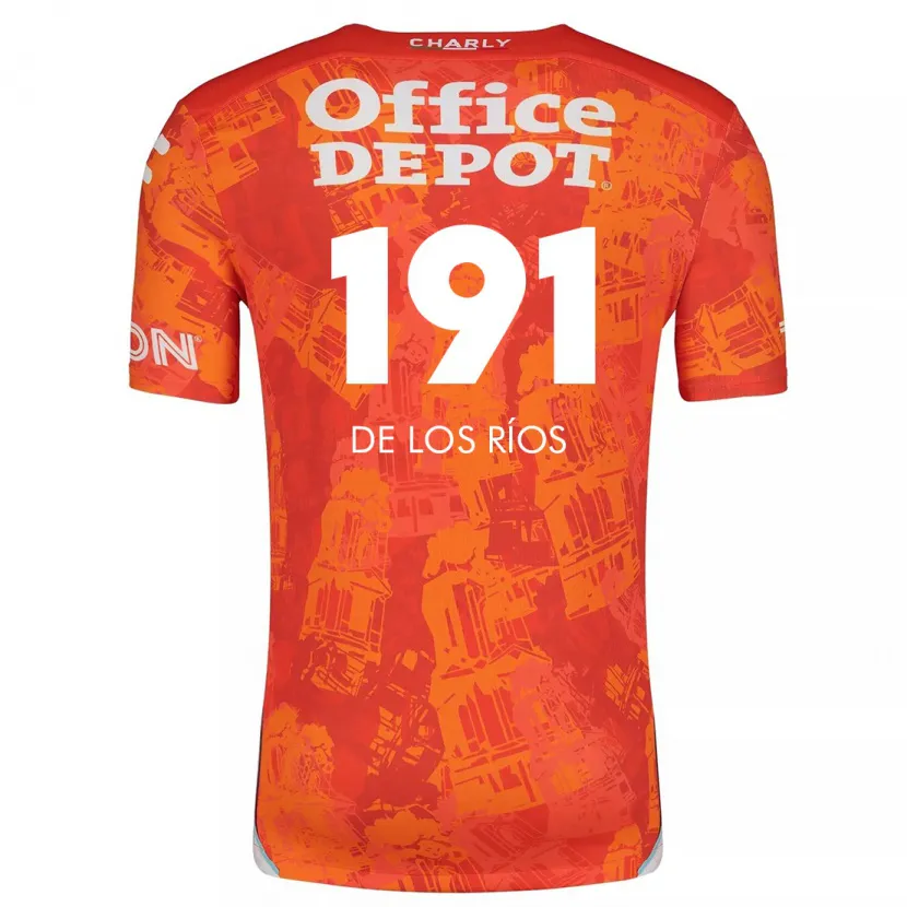 Danxen Niño Camiseta Sergio De Los Ríos #191 Naranja Blanco 2ª Equipación 2024/25 La Camisa