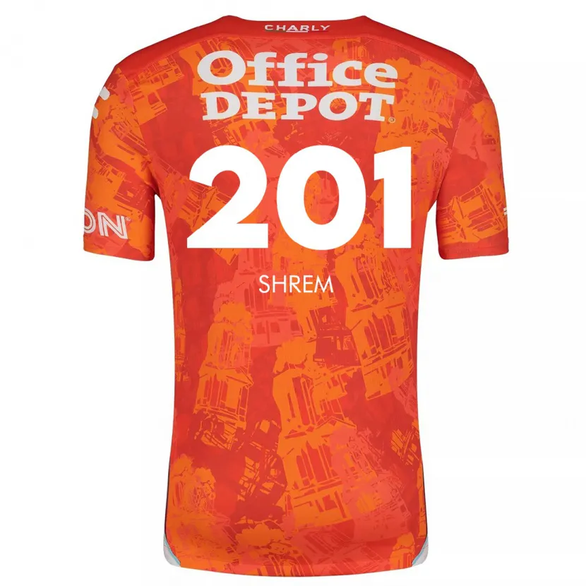 Danxen Niño Camiseta David Shrem #201 Naranja Blanco 2ª Equipación 2024/25 La Camisa