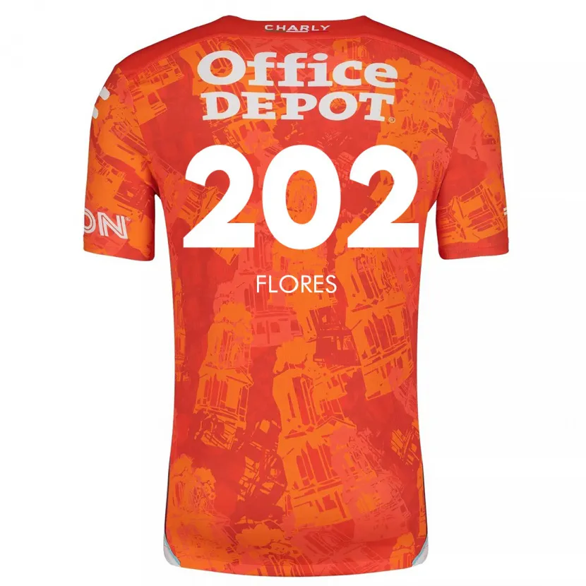 Danxen Niño Camiseta Luis Flores #202 Naranja Blanco 2ª Equipación 2024/25 La Camisa