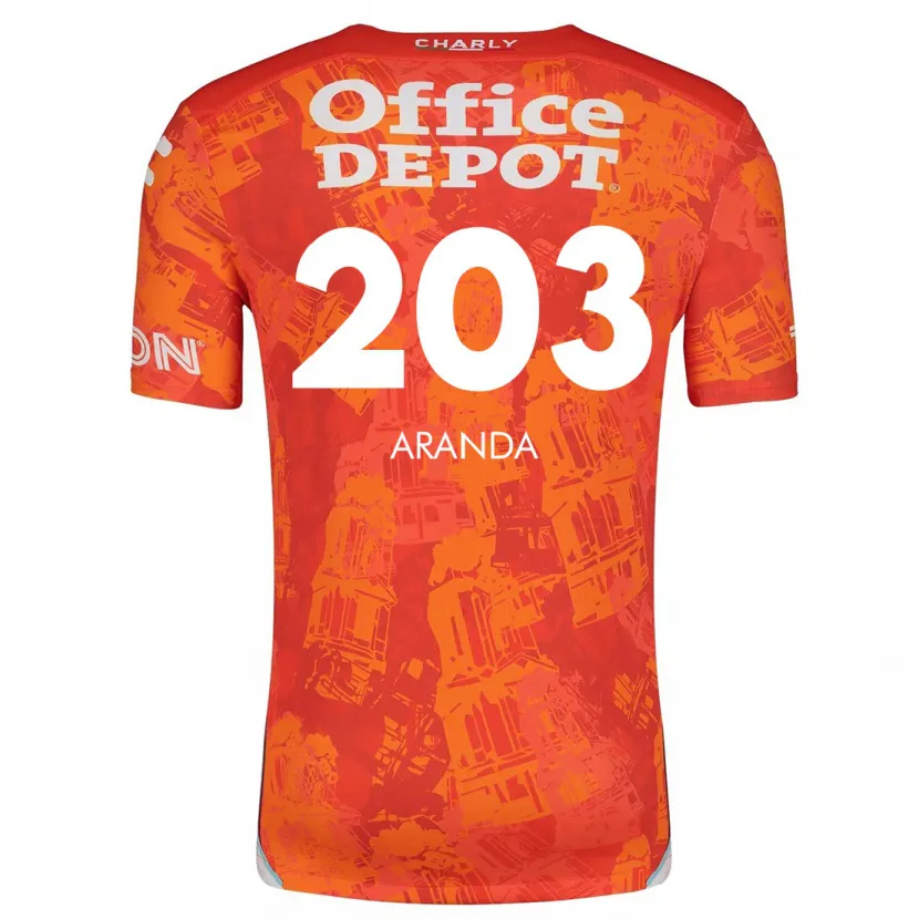 Danxen Niño Camiseta Juan Aranda #203 Naranja Blanco 2ª Equipación 2024/25 La Camisa