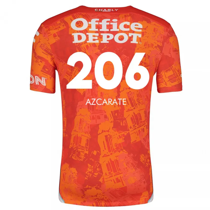 Danxen Niño Camiseta Yerar Azcárate #206 Naranja Blanco 2ª Equipación 2024/25 La Camisa