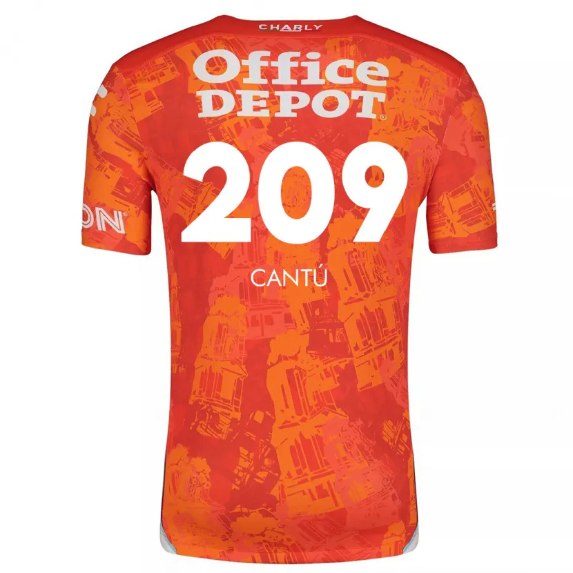 Danxen Niño Camiseta Juan Cantú #209 Naranja Blanco 2ª Equipación 2024/25 La Camisa