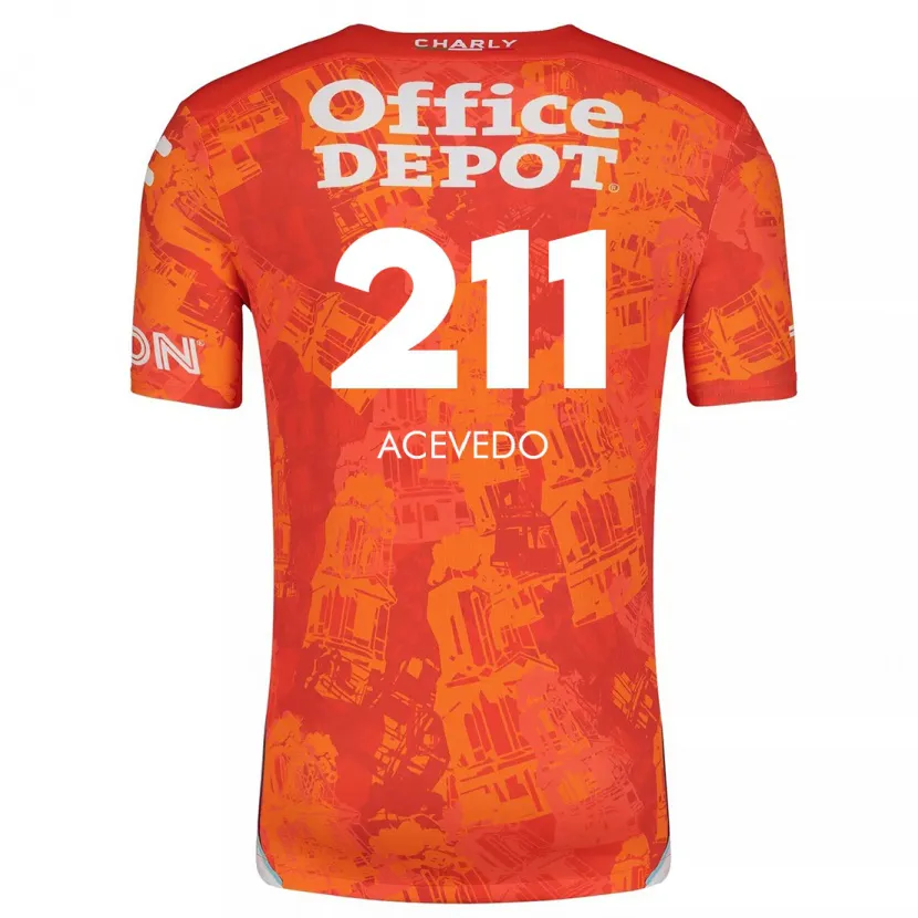 Danxen Niño Camiseta Gerardo Acevedo #211 Naranja Blanco 2ª Equipación 2024/25 La Camisa