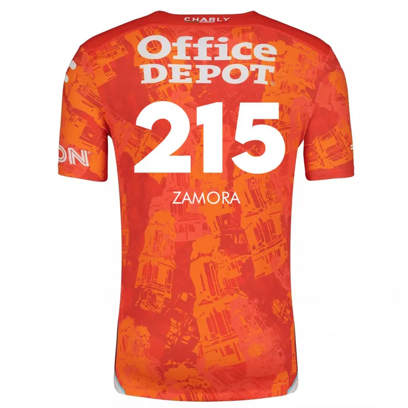 Danxen Niño Camiseta Yahir Zamora #215 Naranja Blanco 2ª Equipación 2024/25 La Camisa