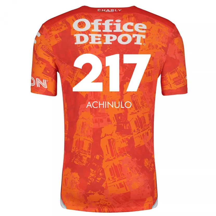 Danxen Niño Camiseta Princewill Achinulo #217 Naranja Blanco 2ª Equipación 2024/25 La Camisa