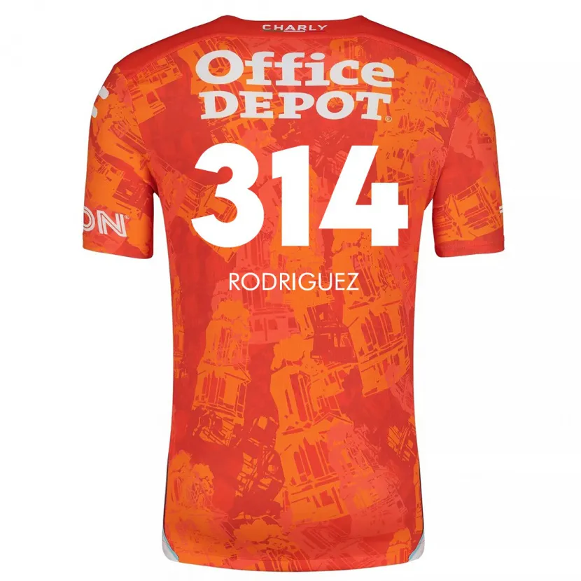 Danxen Niño Camiseta Alan Rodríguez #314 Naranja Blanco 2ª Equipación 2024/25 La Camisa