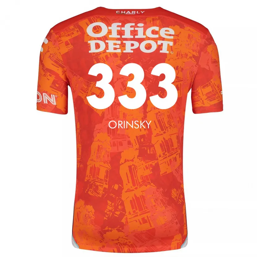 Danxen Niño Camiseta Edson Orinsky #333 Naranja Blanco 2ª Equipación 2024/25 La Camisa