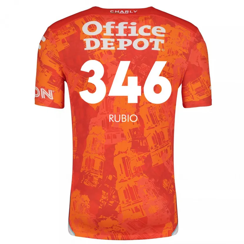 Danxen Niño Camiseta Mateo Rubio #346 Naranja Blanco 2ª Equipación 2024/25 La Camisa