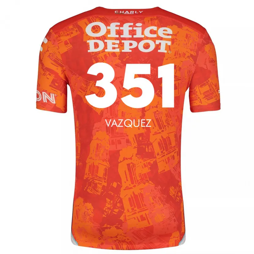 Danxen Niño Camiseta Maximo Vázquez #351 Naranja Blanco 2ª Equipación 2024/25 La Camisa