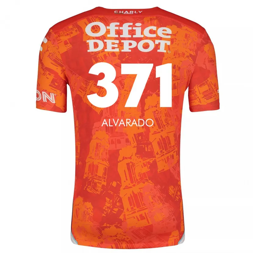 Danxen Niño Camiseta Brandon Alvarado #371 Naranja Blanco 2ª Equipación 2024/25 La Camisa