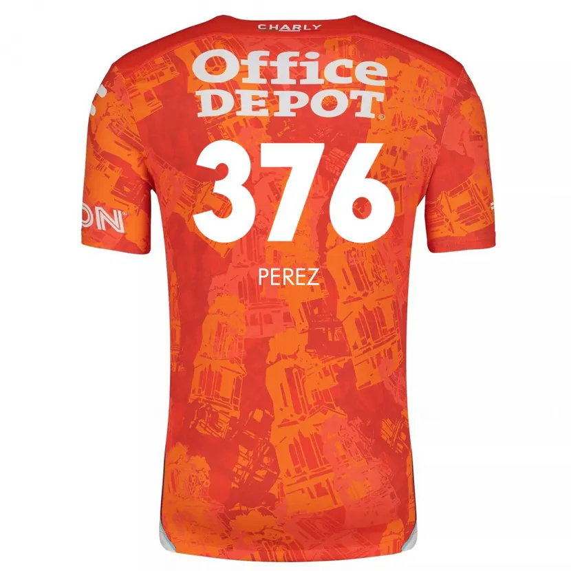 Danxen Niño Camiseta Abraham Pérez #376 Naranja Blanco 2ª Equipación 2024/25 La Camisa