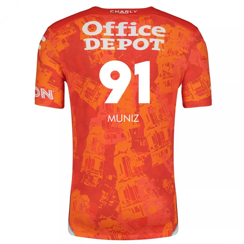 Danxen Niño Camiseta Brandon Muñiz #91 Naranja Blanco 2ª Equipación 2024/25 La Camisa