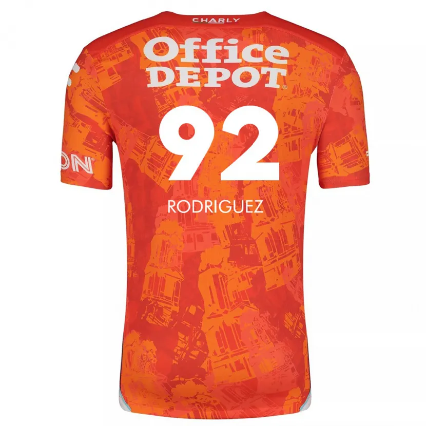 Danxen Niño Camiseta Sergio Rodríguez #92 Naranja Blanco 2ª Equipación 2024/25 La Camisa