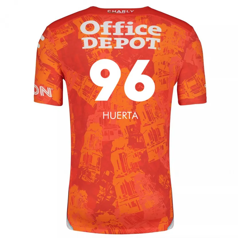 Danxen Niño Camiseta Edwin Huerta #96 Naranja Blanco 2ª Equipación 2024/25 La Camisa